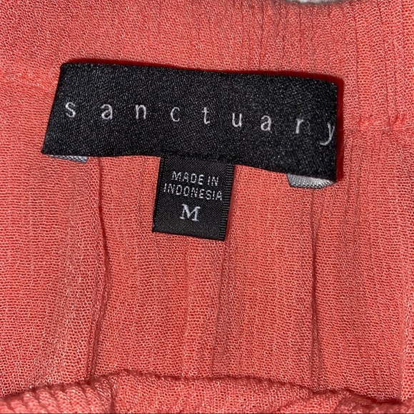 Sanctuary coral blouse top size medium Euc - Picture 2 of 8